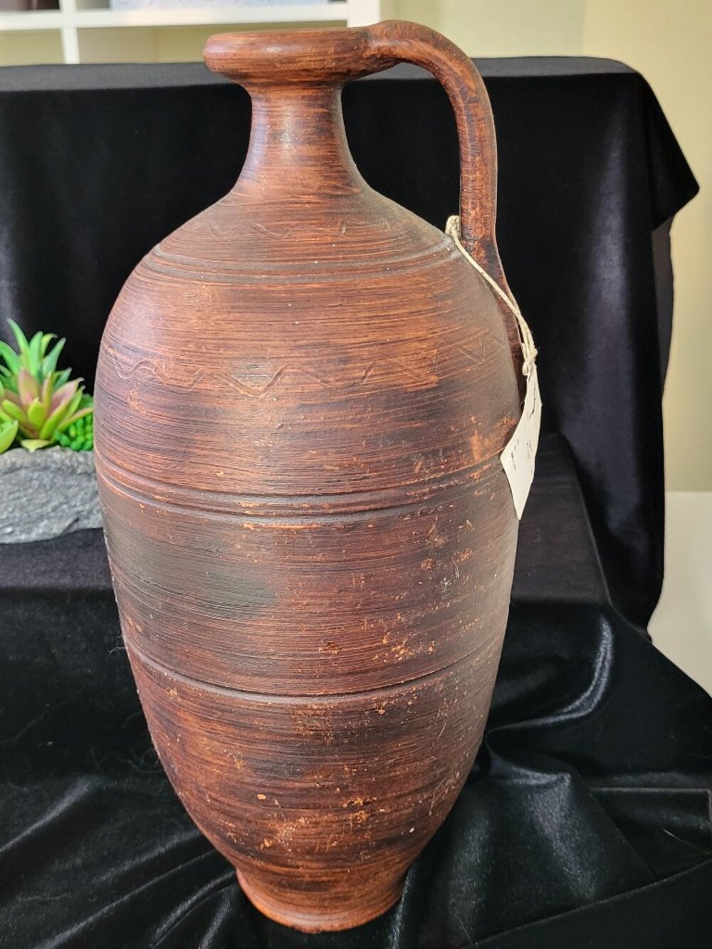 Andrés Amores Signed Studio Pottery 13” Pouring Vase Mid Century Modern Rustic